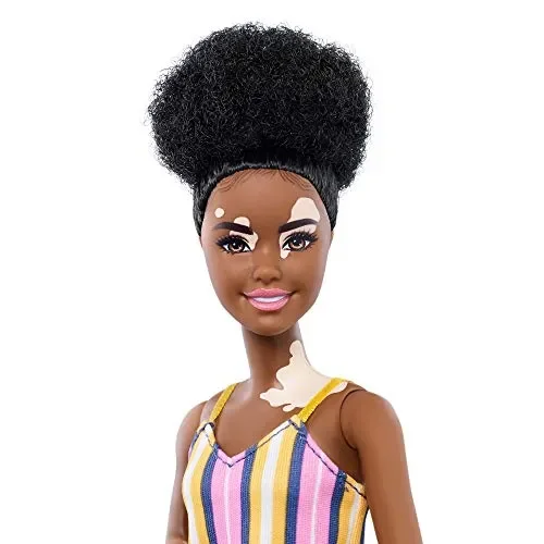 Barbie- Fashionistas Bambola con Vitiligine e Capelli Ricci Castani e… - immagine 3