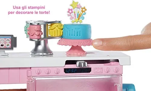 Barbie GFP59 Cake Design – Set da gioco per decorare la torta, Bambola… - immagine 2
