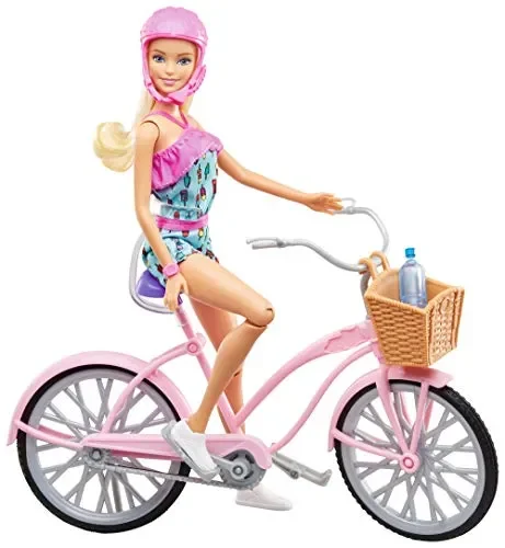 Barbie- Playset con Bicicletta Bambola Snodata Accessori, Giocattolo per…