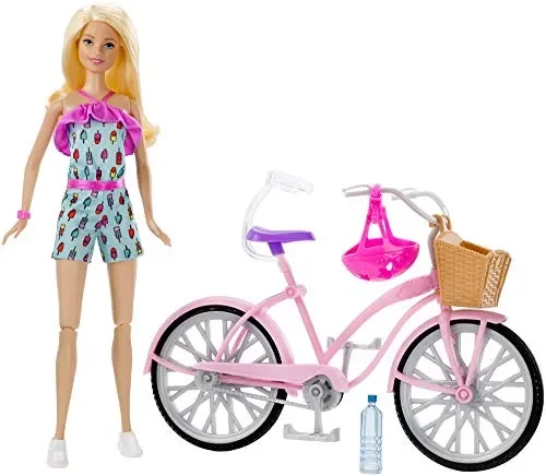 Barbie- Playset con Bicicletta Bambola Snodata Accessori, Giocattolo per… - immagine 2