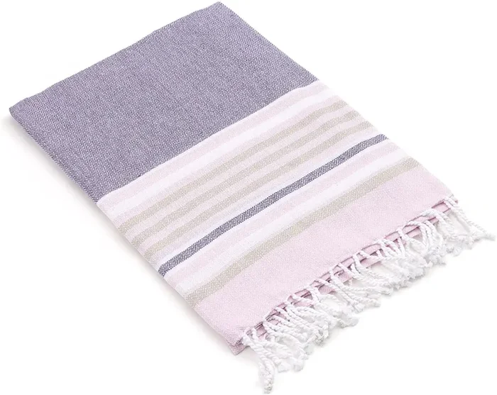 Baroni Home Telo Mare con nappe colorate, Pareo, Telo da Yoga, Asciugamano da Spiaggia Hammam, Super Assorbente e Asciugatura Rapida, Ecologico, 90×170 cm (Coralli Azzurri) - immagine 2