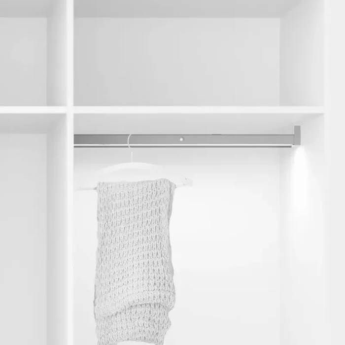Barra Appendiabiti per Armadio 40,8-55,8 cm con LED Bianco Naturale e Sensore di Movimento Emuca - immagine 2