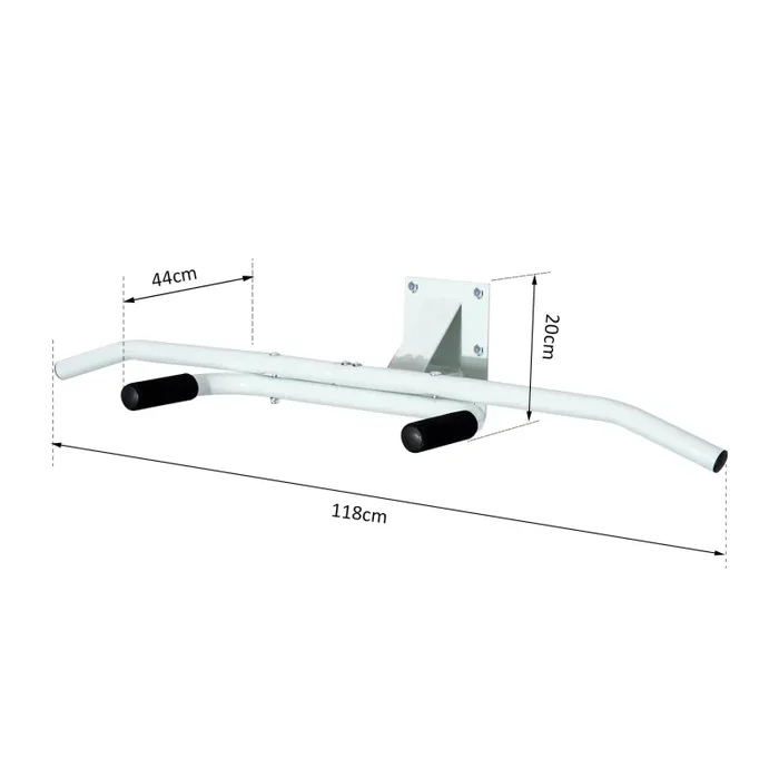 Barra Trazioni da Muro e Parete Multifunzionale 118x44x20 cm Bianco Vendita online - immagine 3