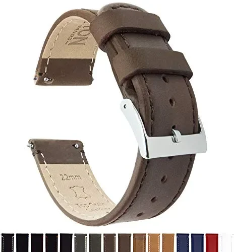 Barton Quick Release – Cinturini in Pelle di Alta 22mm, Cuoio / Pinzatura - immagine 2