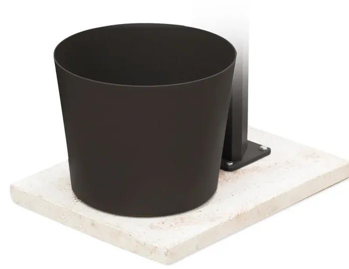 Base con Secchiello per Fontane da Giardino in Calcestruzzo e Alluminio Nero Saldi