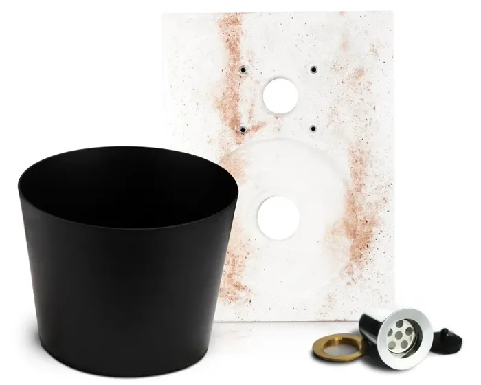 Base con Secchiello per Fontane da Giardino in Calcestruzzo e Alluminio Nero Saldi - immagine 2