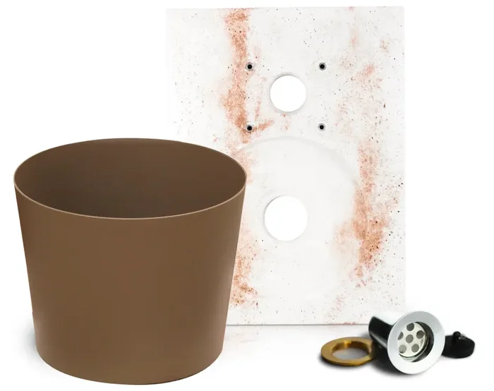 Base con Secchiello per Fontane da Giardino in Calcestruzzo e Alluminio Tortora - immagine 2