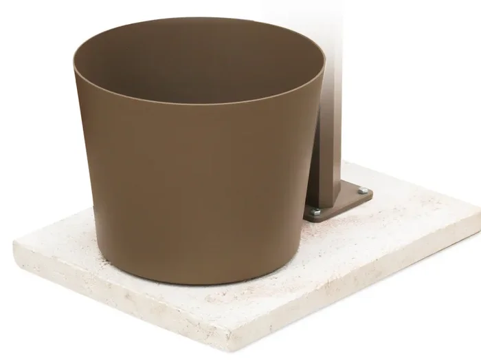 Base con Secchiello per Fontane da Giardino in Calcestruzzo e Alluminio Tortora - immagine 3