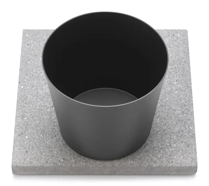 Base con Vaschetta per Fontane con Ghiera Grande 40x40x5 cm in Cemento Belfer 42/BSE/3 Antracite - immagine 3