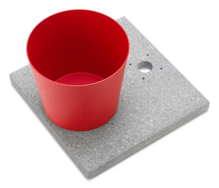 Base con Vaschetta per Fontane con Ghiera Piccola 40x40x5 cm in Cemento Belfer 42/BSE/4 Rosso Online