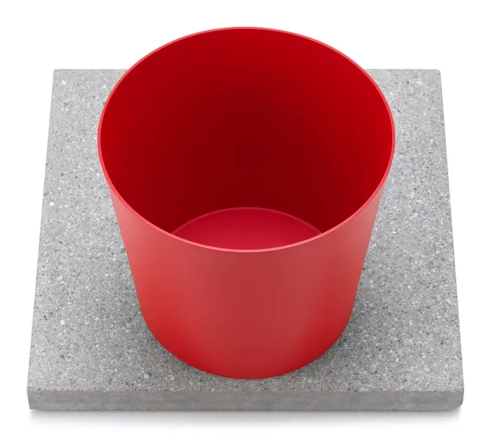 Base con Vaschetta per Fontane con Ghiera Piccola 40x40x5 cm in Cemento Belfer 42/BSE/4 Rosso Online - immagine 3
