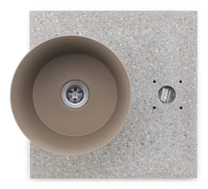 Base con Vaschetta per Fontane con Ghiera Piccola 40x40x5 cm in Cemento Belfer 42/BSE/4 Tortora Online ora - immagine 2