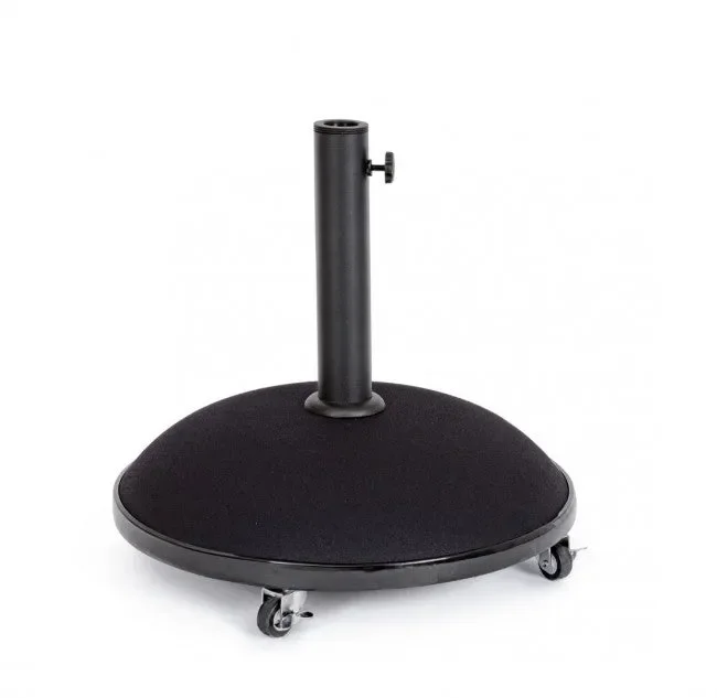 Base Ombrellone Ø35 a Ø48 con Ruote Barry 35 Kg Nero in Cemento
