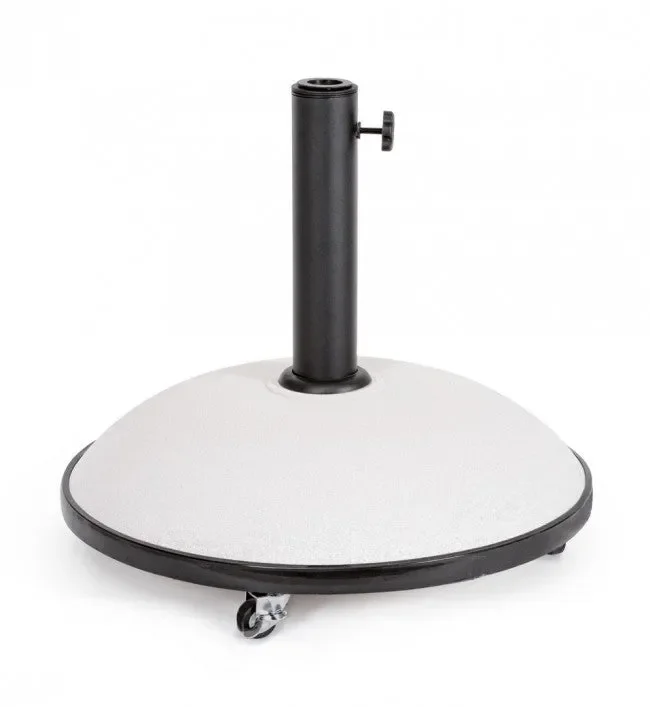 Base Ombrellone Ø38 a Ø58 con Ruote Barry 50 Kg Bianco in Cemento In saldo