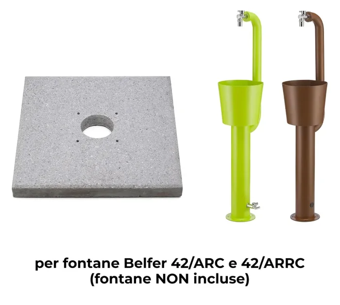 Base per Fontane da Giardino 40x40x4 cm in Cemento Belfer 42/BSE/11 - immagine 3