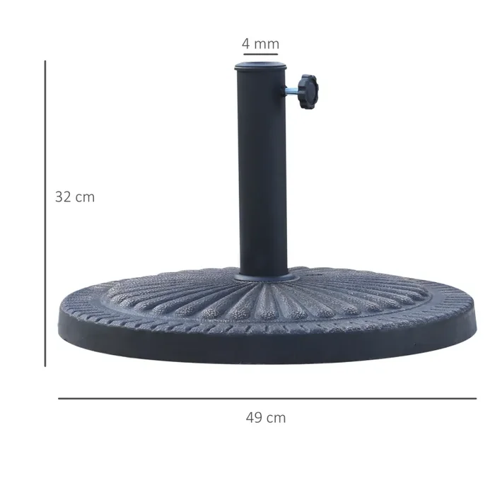 Base per Ombrellone da Giardino 15 Kg in Resina Ø49 cm con Manopola - immagine 3