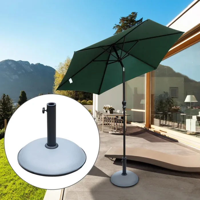 Base per Ombrellone da Giardino 20kg in Cemento Ø45×36 cm - immagine 3