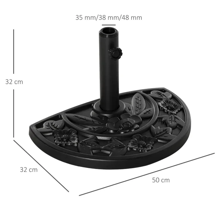 Base per Ombrellone da Giardino Mezzaluna 10kg in Cemento Ø50×32 cm - immagine 3
