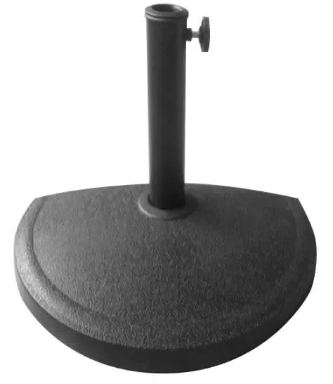 Base per Ombrellone da Giardino Mezzaluna Ø50 cm in Poliresina Nero Moda