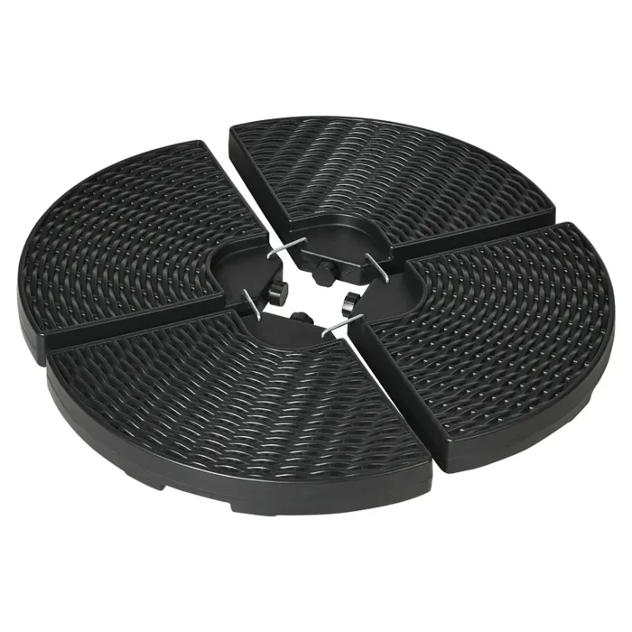 Base per Ombrellone da Giardino Ø100×8 cm in HDPE Nero