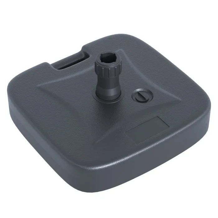 Base per Ombrellone da Giardino Ø38 Riempibile 20-30 Kg HDPE Nero 46x45x26 cm