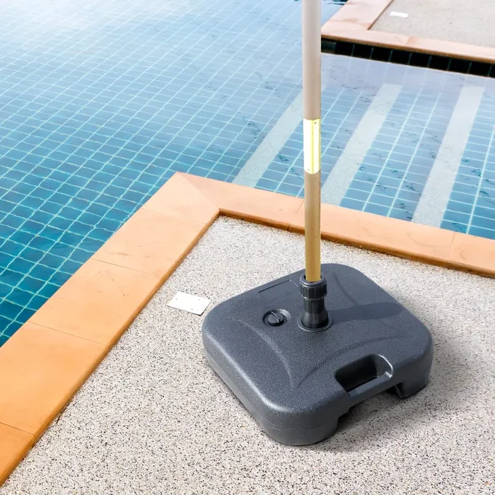 Base per Ombrellone da Giardino Ø38 Riempibile 20-30 Kg HDPE Nero 46x45x26 cm - immagine 2
