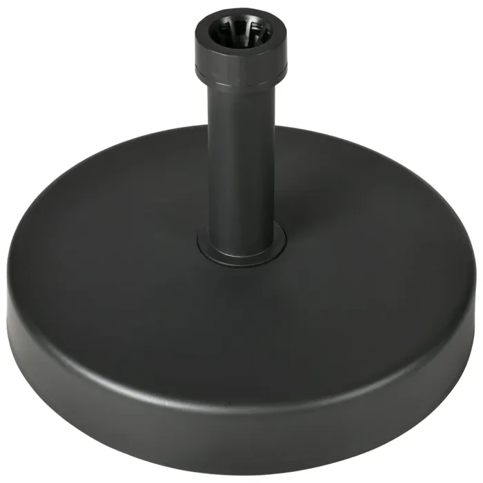 Base per Ombrellone da Giardino Ø45×33 cm Palo 24-48 mm in Plastica Nero
