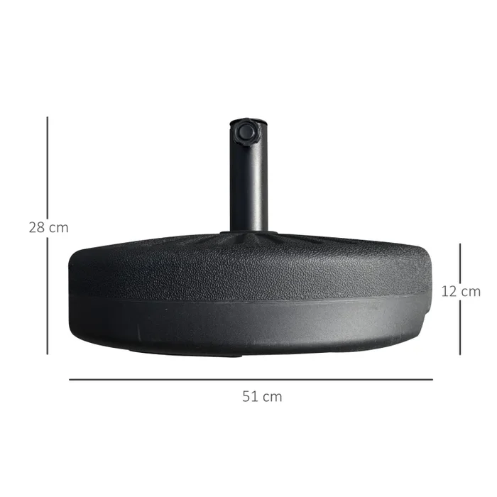 Base per Ombrellone da giardino Ø51×28 cm in Polietilene Nero - immagine 3
