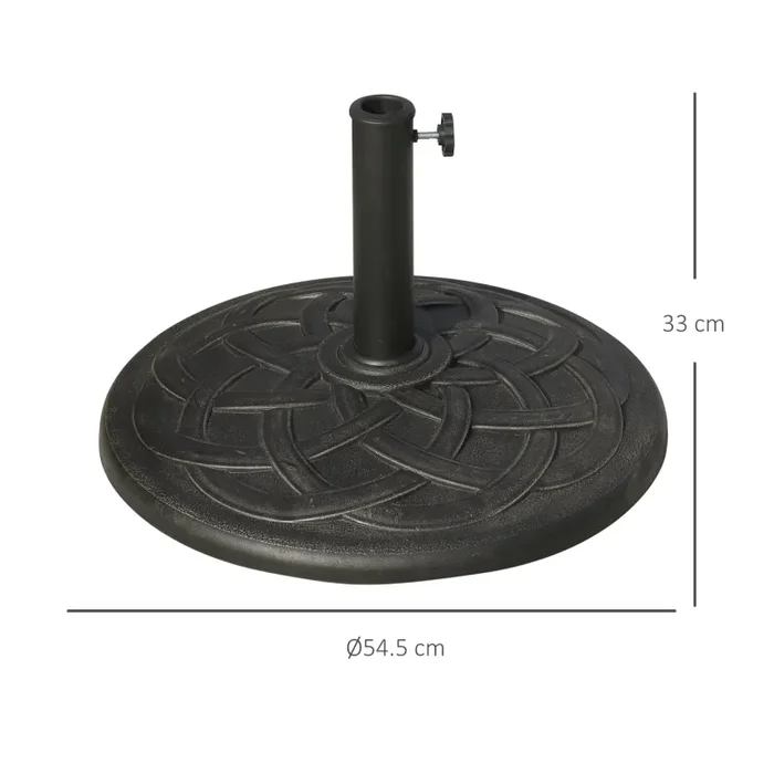 Base per Ombrellone da Giardino Ø54,5 cm 19 Kg in Resina con Finiture in Bronzo Sconti - immagine 3