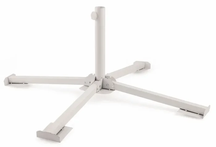 Base per Ombrellone da Giardino Pieghevole in Ferro Soriani Bianco - immagine 2