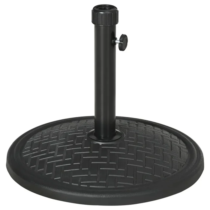 Base per Ombrellone Ø46 cm da 14kg per Pali da Ø3,8 e Ø4,8 cm in Metallo e Cemento Nero