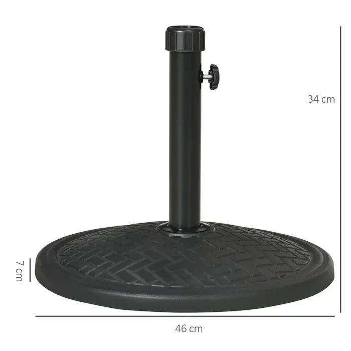 Base per Ombrellone Ø46 cm da 14kg per Pali da Ø3,8 e Ø4,8 cm in Metallo e Cemento Nero - immagine 3