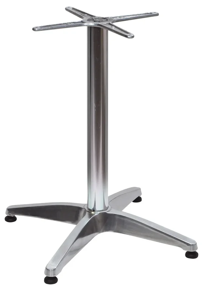 Base per Tavolo da Giardino con Piede a 4 Razze in Alluminio Silver
