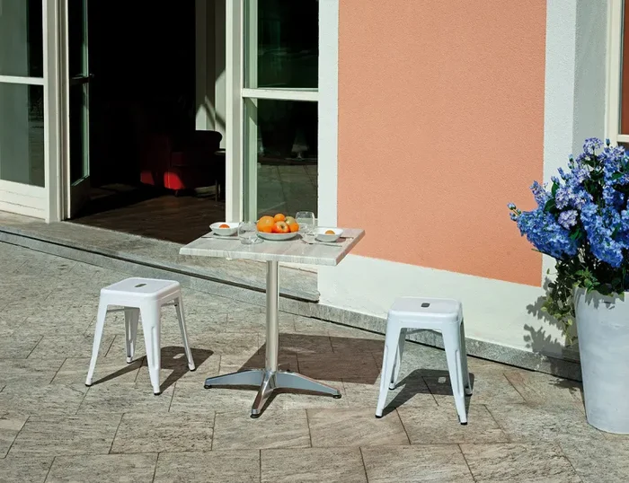 Base per Tavolo da Giardino con Piede a 4 Razze in Alluminio Silver - immagine 2