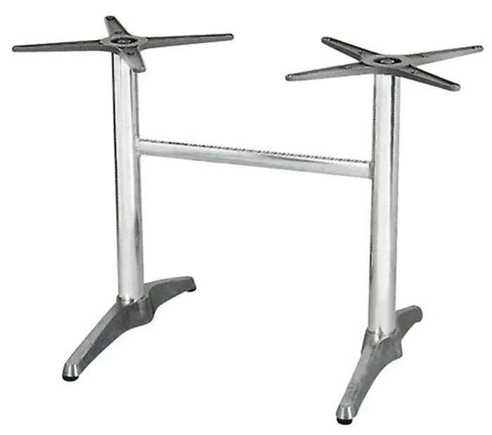 Base per Tavolo Rettangolare da Giardino con Piede a 2 Razze in Alluminio Silver Vendita calda