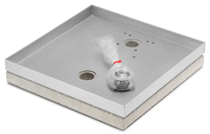 Base Portaciottolo per Fontane 40x40x8 cm in Metallo con Base in Cemento Belfer 42/BSE/10 Alluminio - immagine 3