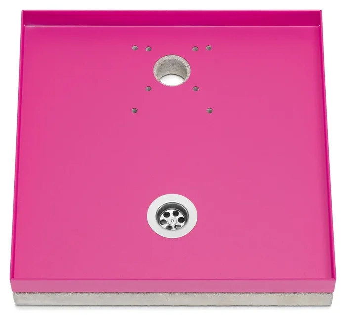 Base Portaciottolo per Fontane 40x40x8 cm in Metallo con Base in Cemento Belfer 42/BSE/10 Ciclamino - immagine 2