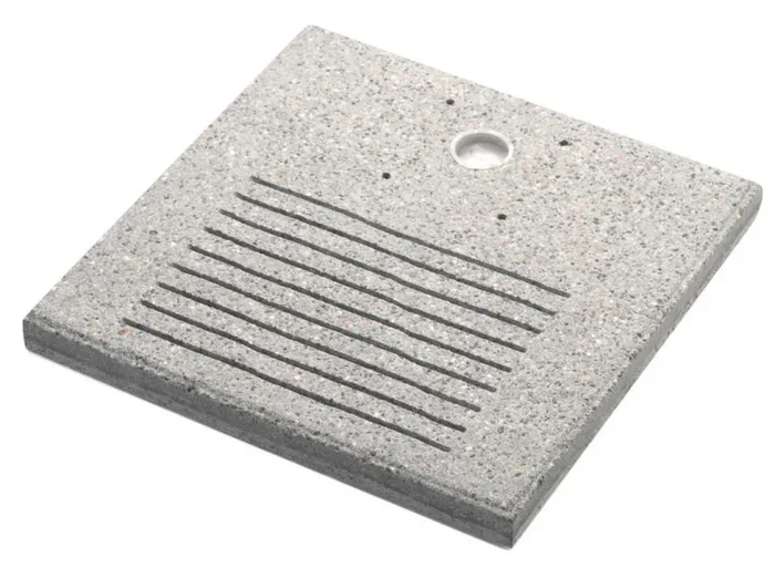 Base Quadrata 40x40x4 cm per Fontane con Ghiera Grande in Cemento Belfer 42/BSE/7 Grigio Vendita calda online