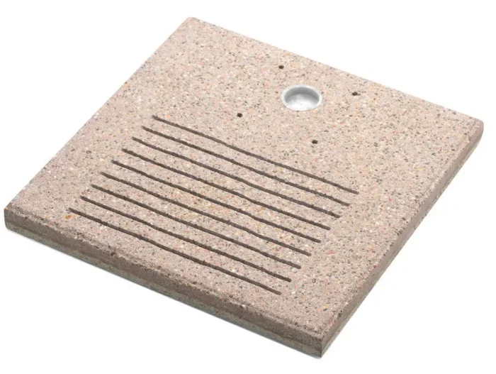Base Quadrata 40x40x4 cm per Fontane con Ghiera Grande in Cemento Belfer 42/BSE/7.T Tortora - immagine 3
