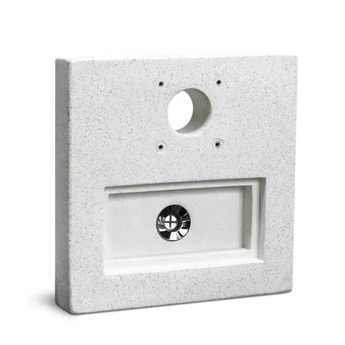 Base Quadrata 40x40x8 cm per Fontane in Cemento Levigato Bianco