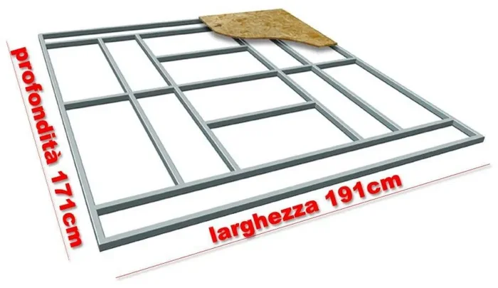 Base Supporto Pavimento per Casetta in Lamiera 191×171 cm Floor M