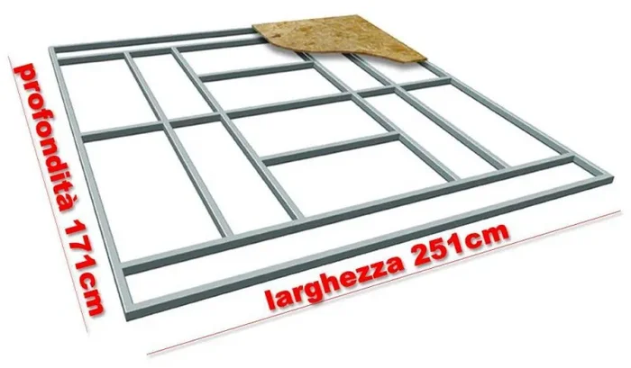 Base Supporto Pavimento per Casetta in Lamiera 251×171 cm Floor L