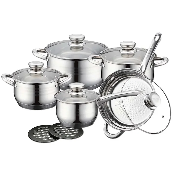 Batteria di Pentole 12 Pezzi in Acciaio Antiaderente Induzione Vendita calda online