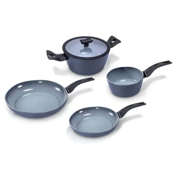 Batteria di Pentole 5 Pezzi Antiaderente Induzione in Alluminio Moneta Aria Finegres Online ora