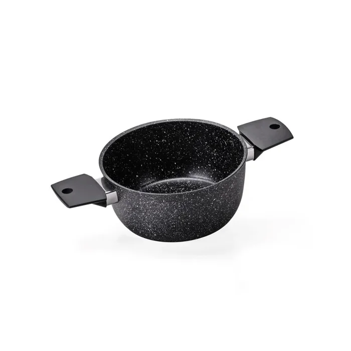 Batteria di Pentole 8 Pezzi Antiaderente Induzione in Alluminio Effetto Pietra Moneta Magnolia Stone Black - immagine 3