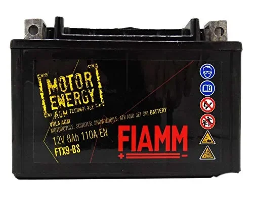 BATTERIA MOTO FIAMM MOTOR ENERGY FTX9-BS = YTX9-BS 12V 8Ah AGM CON ACIDO…