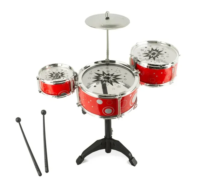 Batteria Musicale Giocattolo per Bambini con 4 Elementi di Suoni in Plastica