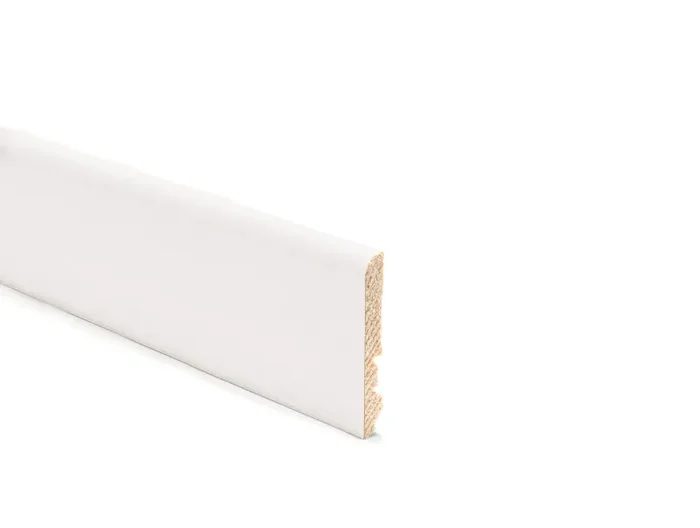 BATTISCOPA LEGNO BIANCO VERNIC. – 5 BARRE – H 80 MM – 11,25 M LINEARI