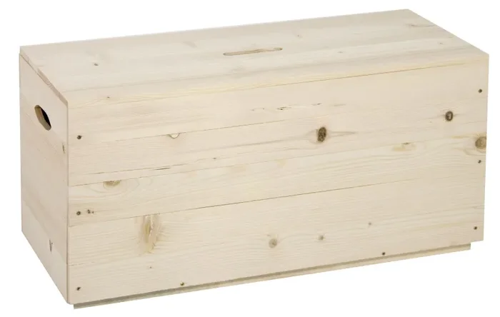 Baule 60x35x35 cm in Legno Massello Grezzo Fumer Online ora