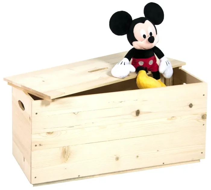 Baule 60x35x35 cm in Legno Massello Grezzo Fumer Online ora - immagine 2